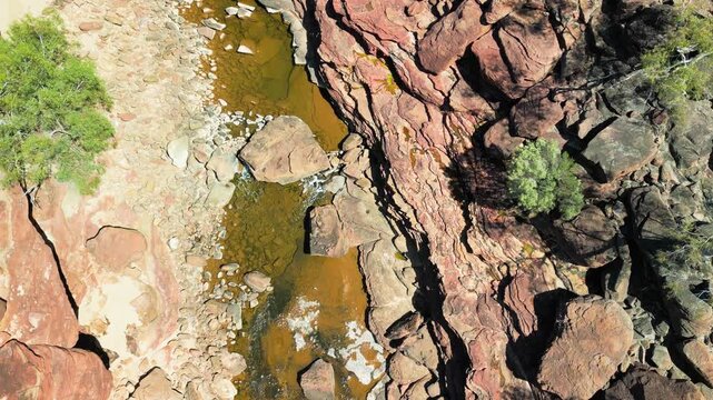Aerial view of Z Bend in Kalbarri National Park, Western Australia Canyon