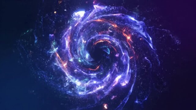 Abstract Geometric Flow Showcasing sharp, angular forms twisting and converging in a harmonious, vibrant current.