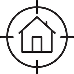 House hunting target location icon