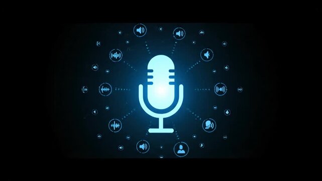 Animated microphone icon button interface element design