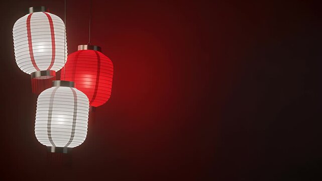 Decorative Red-White Lantern Glow