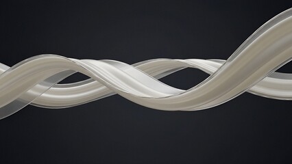 &lrm;Interwoven Ivory Silk Ribbons on Dark Background