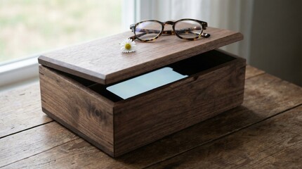 Digital Detox Concept with Smartphone Inside Wooden Box