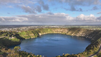 Aerial footage of Blue Lake Mount Gambier South Australia