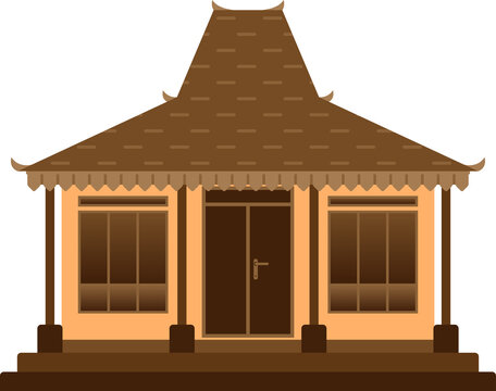 illustration of a traditional javanese house, vernacular architecture