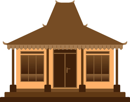illustration of a traditional javanese house, vernacular architecture