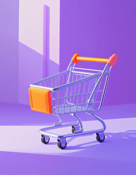 Minimalist Shopping Cart Symbolizing Modern Consumer Choice and Digital Retail Experience