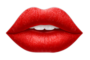 Bold Red Lips Beauty against Dark Backdrop