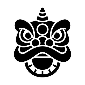 lion dance head glyph icon