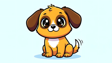 Fototapeta premium Smiling Cartoon Puppy Character