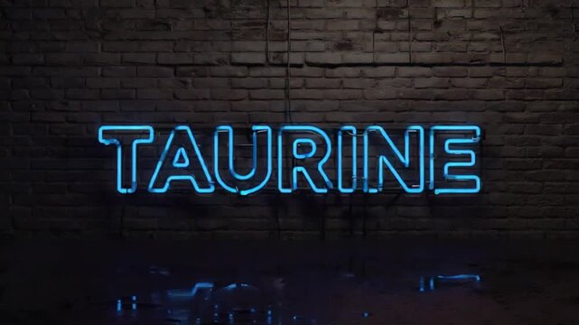 Neon sign for "taurine".