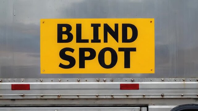 Blind spot of a truck.