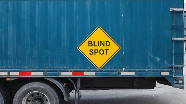 Blind spot of a truck.