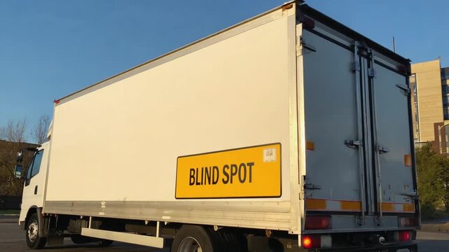 Blind spot of a truck.