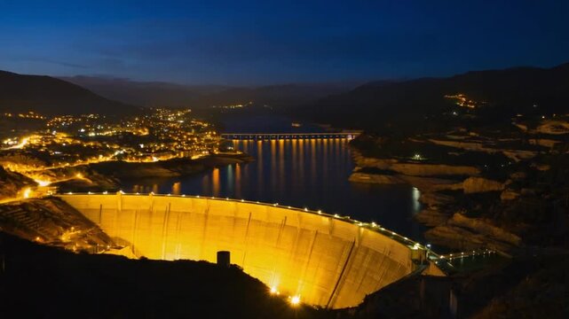 Water dam that generates energy.