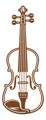 violin illustration showing a classic string instrument in elegant outline for music, branding, education, and creative design use