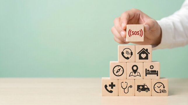 sgs quality control concept with wooden blocks