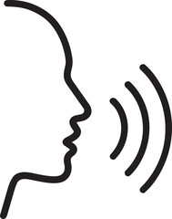 Speaking head sound voice icon