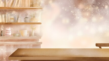 Cozy café illustration warm tones inviting ambiance stock photo commercial design lifestyle art