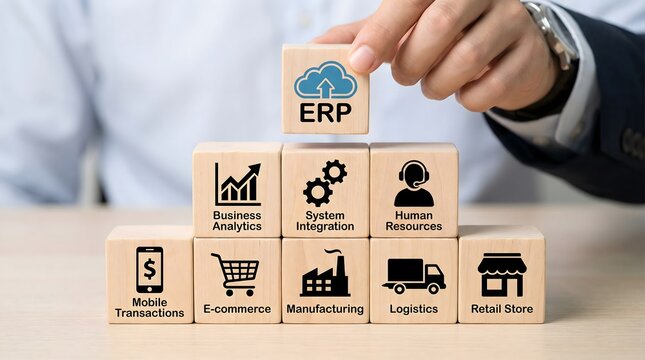 erp system blocks business management