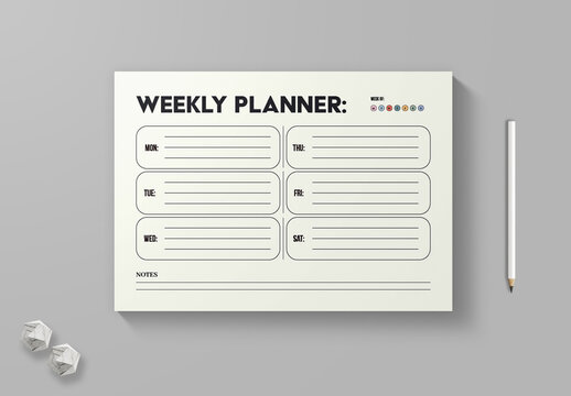 Clean Weekly Planner Template Design