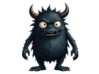 Fototapeta premium A colorful creature with large eyes and horns, suitable for illustration or design