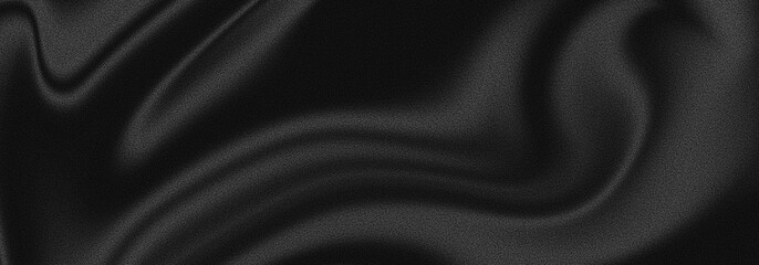 Fototapeta premium Grainy black white monochrome background dark gradient with liquid wavy curvy abstract noise texture effect header poster design