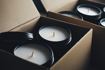 Handcrafted soy candles in eco-friendly packaging: a serene and sustainable choice