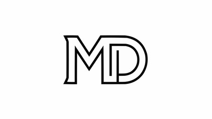 MD Monogram Logo Design.