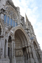 Entrance of the cathedral in Chartres 