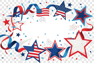 Obraz premium American flag stars and ribbons decoration