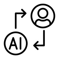 human vs ai decision icon