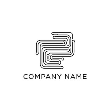 Abstract Python Logo Design for Technology Company.