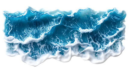 Crashing ocean waves with white foam Isolated on White background