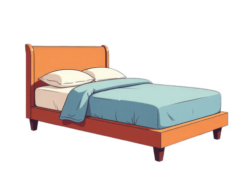 A comfortable bed setup with two pillows and a blanket - Powered by Adobe