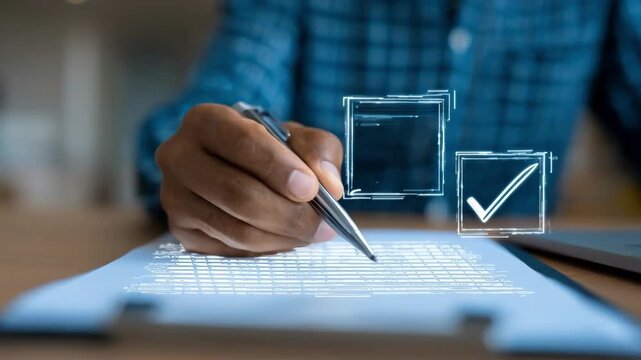 Scene showing an auditor using digital tools to verify grant adherence and regulatory standards emphasizing technology in compliance audits.