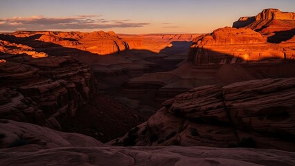 Red Rock Canyon Sunset View in Desert Wilderness Landscape.