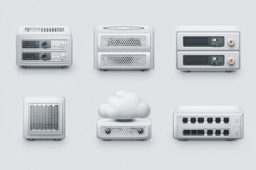 Obraz premium icon Cloud Server Data Backup for Business , white background