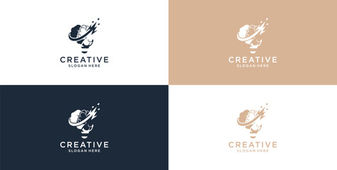 Creative Digital Brain Logo Design Template