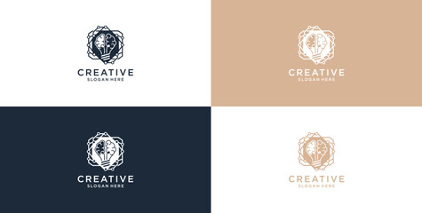 Creative Digital Brain Logo Design Template