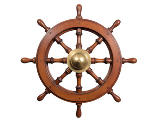 A close-up shot of a steering wheel on a white background, suitable for use in automotive, design or concept images