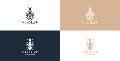 Creative Digital Brain Logo Design Template