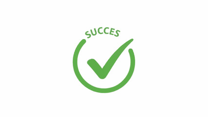 Green checkmark symbolizing success and achievement in a simple design.