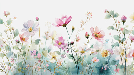 watercolor botanical rose flowers texture template background.Elegant wedding invitation card background . Minimal hand painted Design for wedding or Valentine's Day