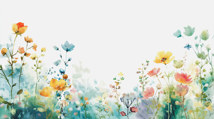 watercolor botanical rose flowers texture template background.Elegant wedding invitation card background . Minimal hand painted Design for wedding or Valentine's Day