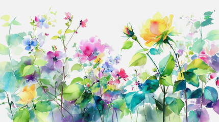 watercolor botanical rose flowers texture template background.Elegant wedding invitation card background . Minimal hand painted Design for wedding or Valentine's Day