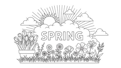 Celebrating the arrival of spring illustration