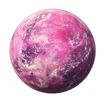 vibrant pink planet with cosmic texture and stars