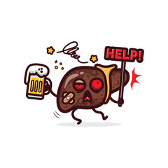 liver organ in poor condition due to alcohol intoxication