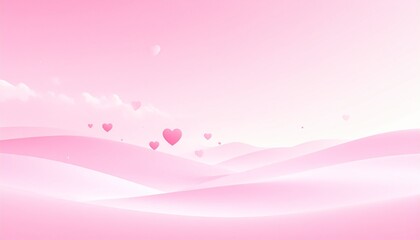 バレンタインデー背景｜ピンクとハートの抽象デザイン